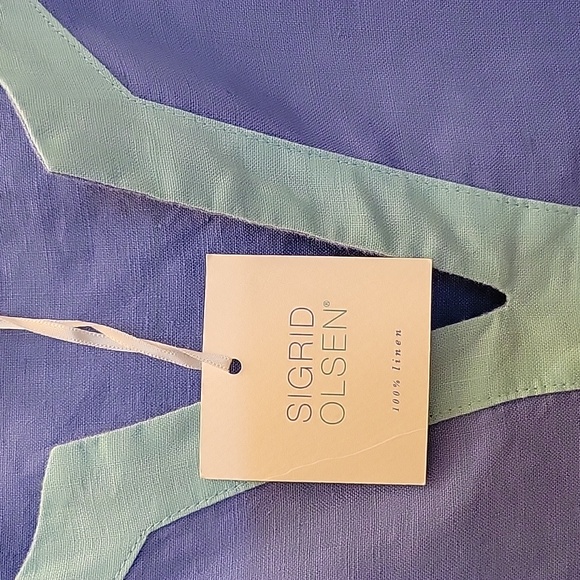Sigrid Olsen Linen dress Size Large, 2 tone blue - Picture 4 of 4